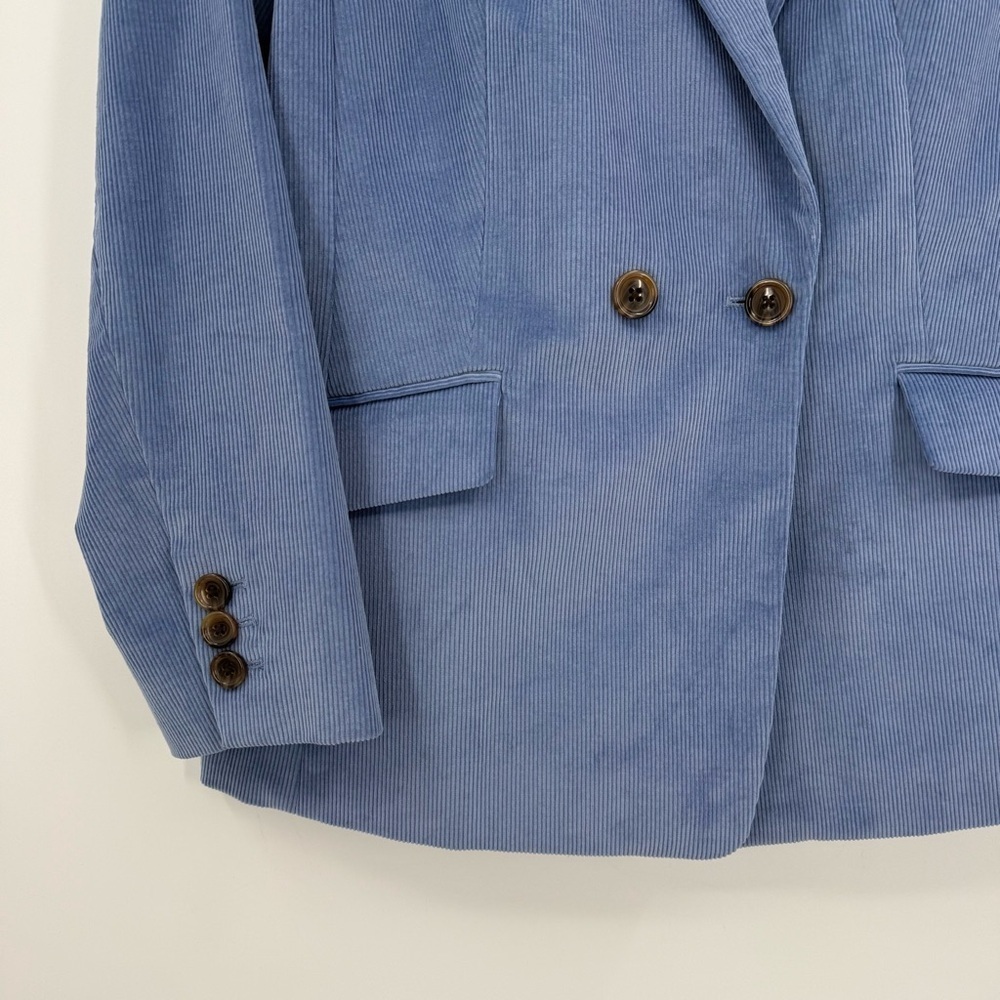 Talbots Double Breasted Corduroy Blazer in Blue Size 12 NEW - Picture 8 of 12